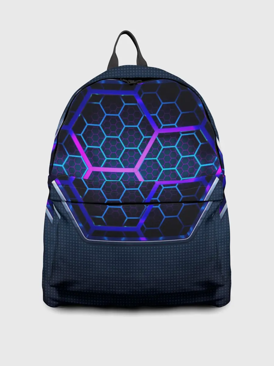 Рюкзак джинсовый / Цветные соты 3D