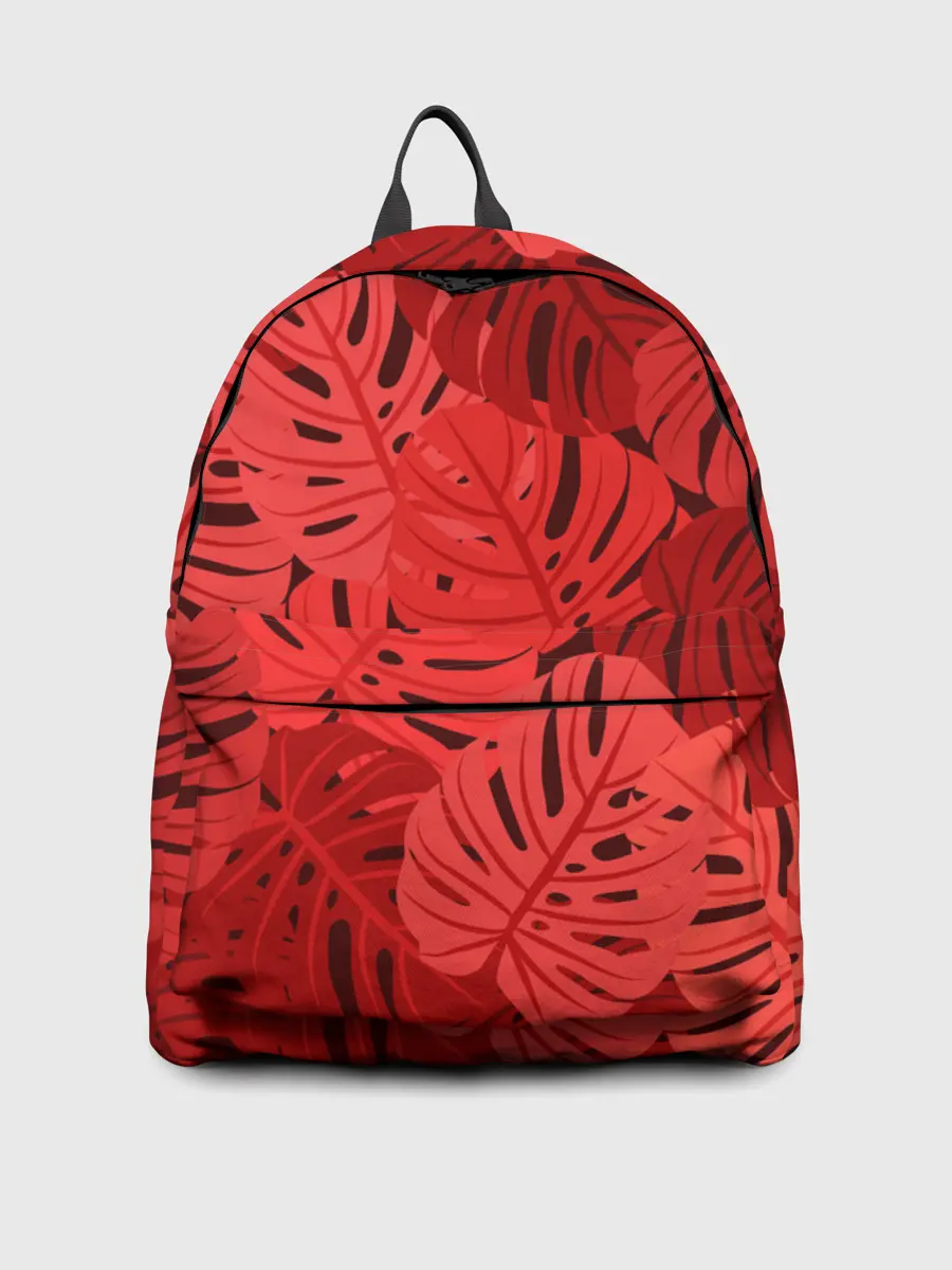 Рюкзак джинсовый / Тропические листья Монстера