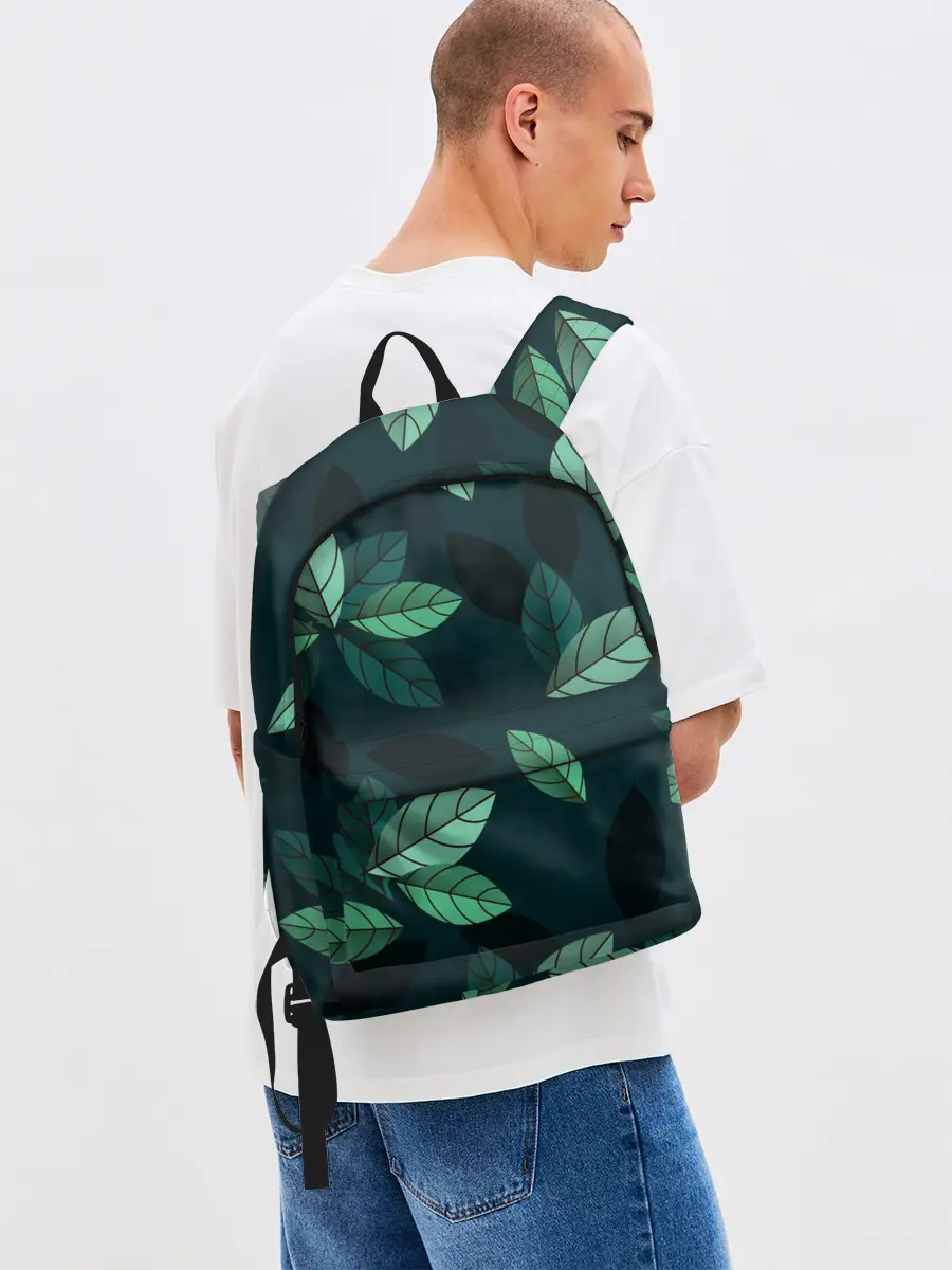 Рюкзак джинсовый / Текстура Листья
