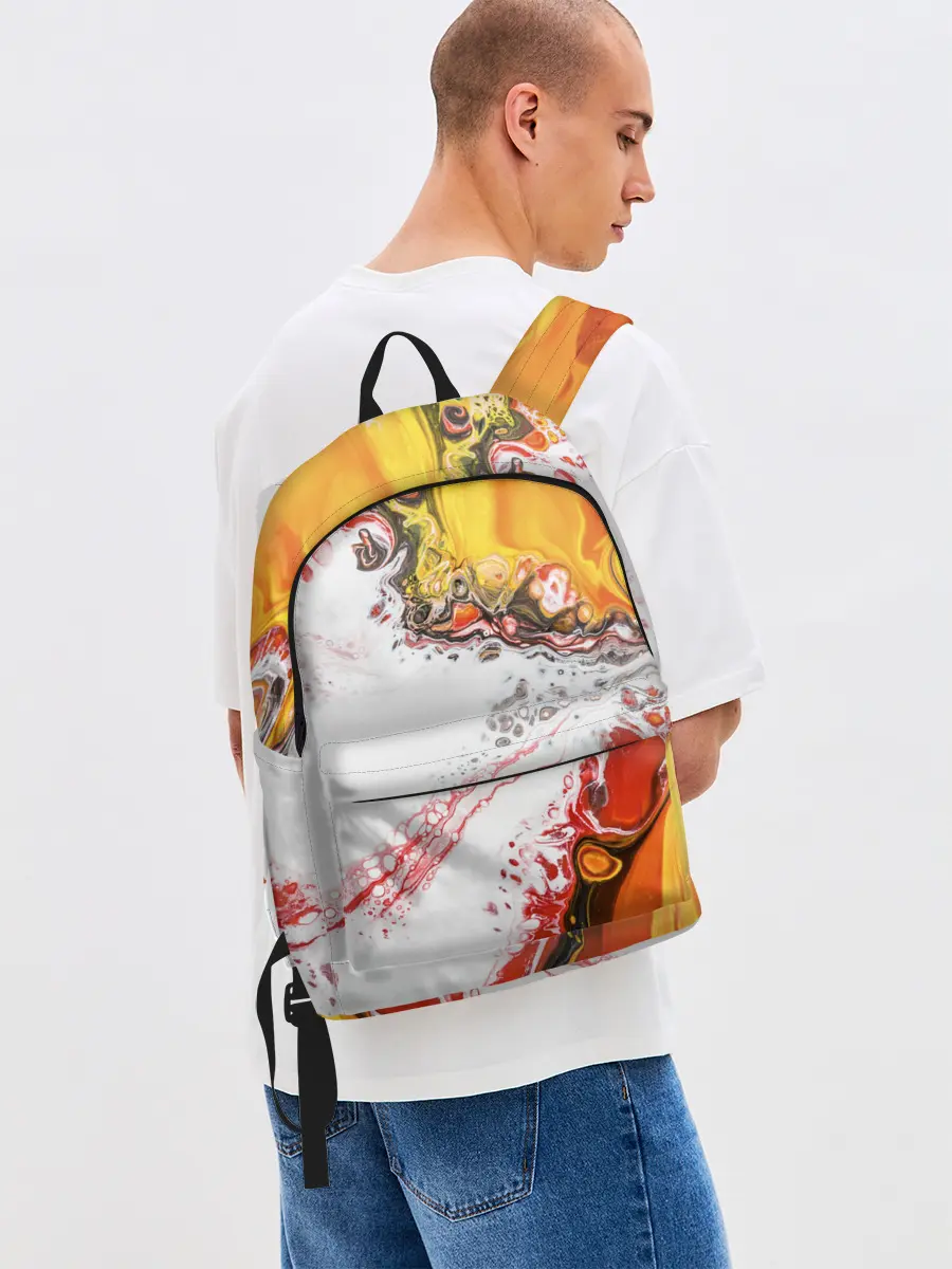 Рюкзак джинсовый / рисунок краской