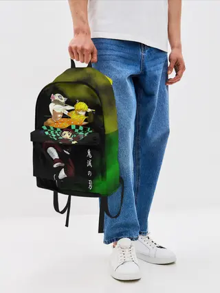 Рюкзак джинсовый / Иноске Зеницу Танджиро