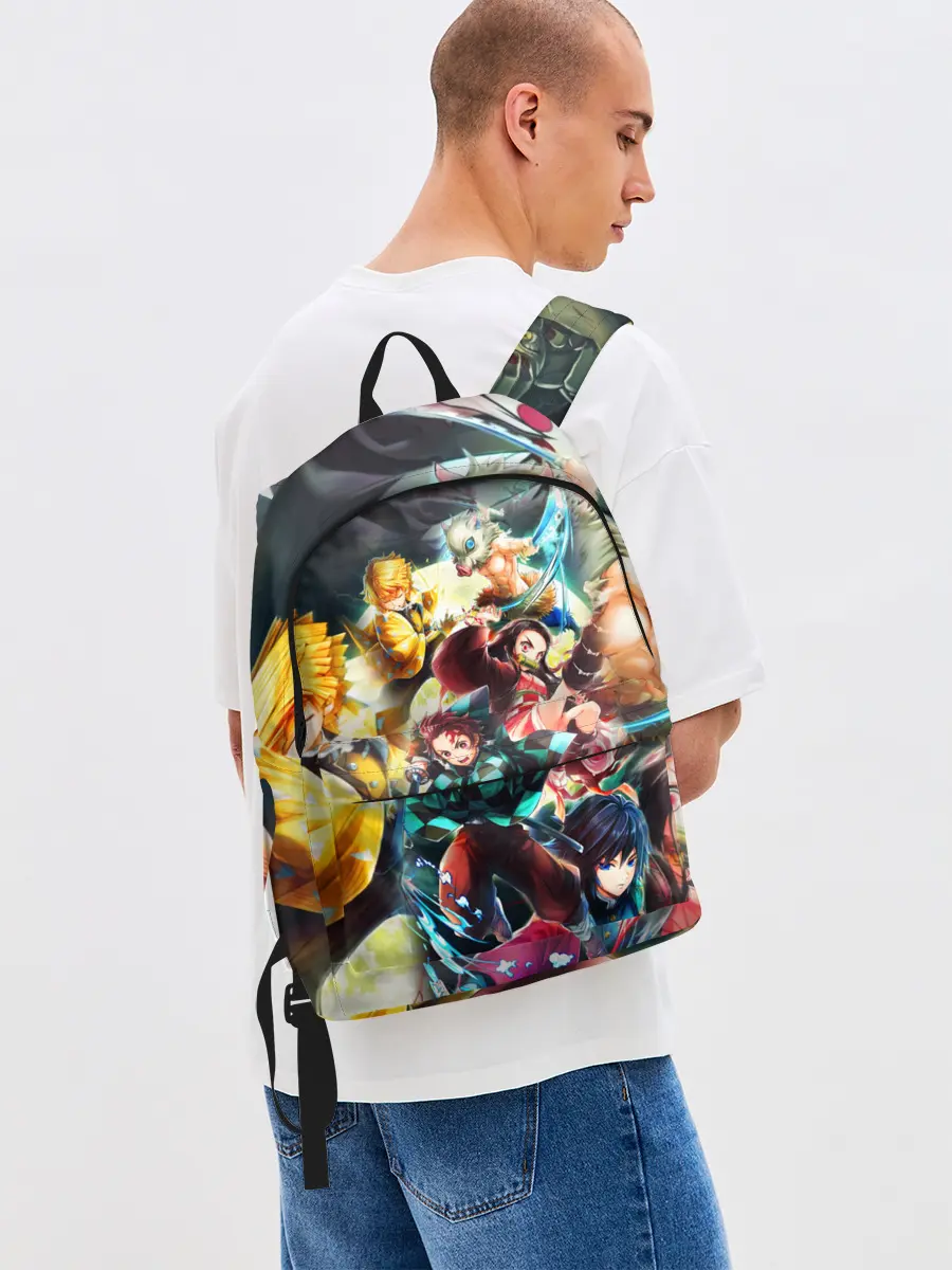 Рюкзак джинсовый / КЛИНОК РАССЕКАЮЩИЙ ДЕМОНОВ ПЕРСОНАЖИ