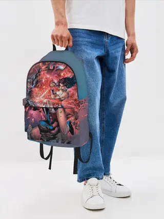 Рюкзак джинсовый / Чудо-женщина VS Дарксайд