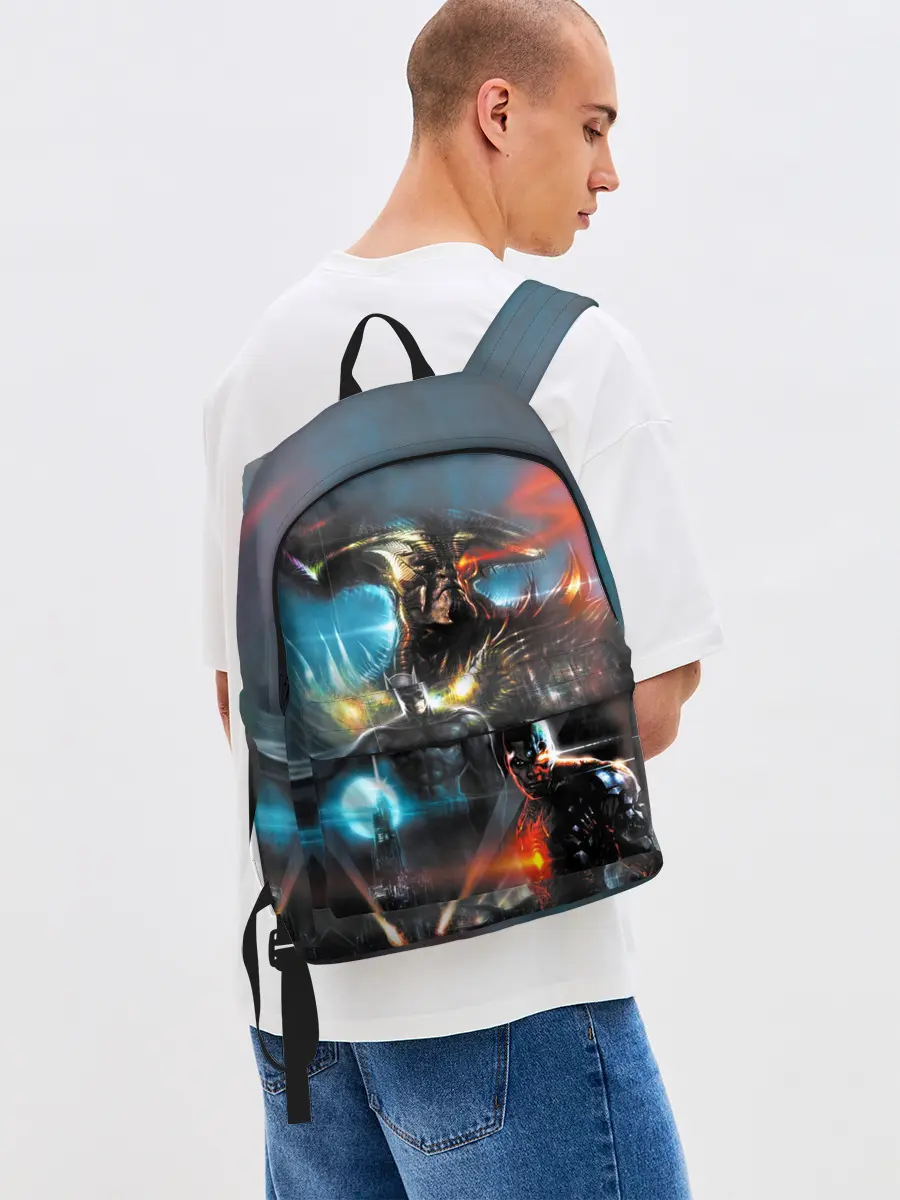 Рюкзак джинсовый / Batman, Cyborg VS Steppenwolf