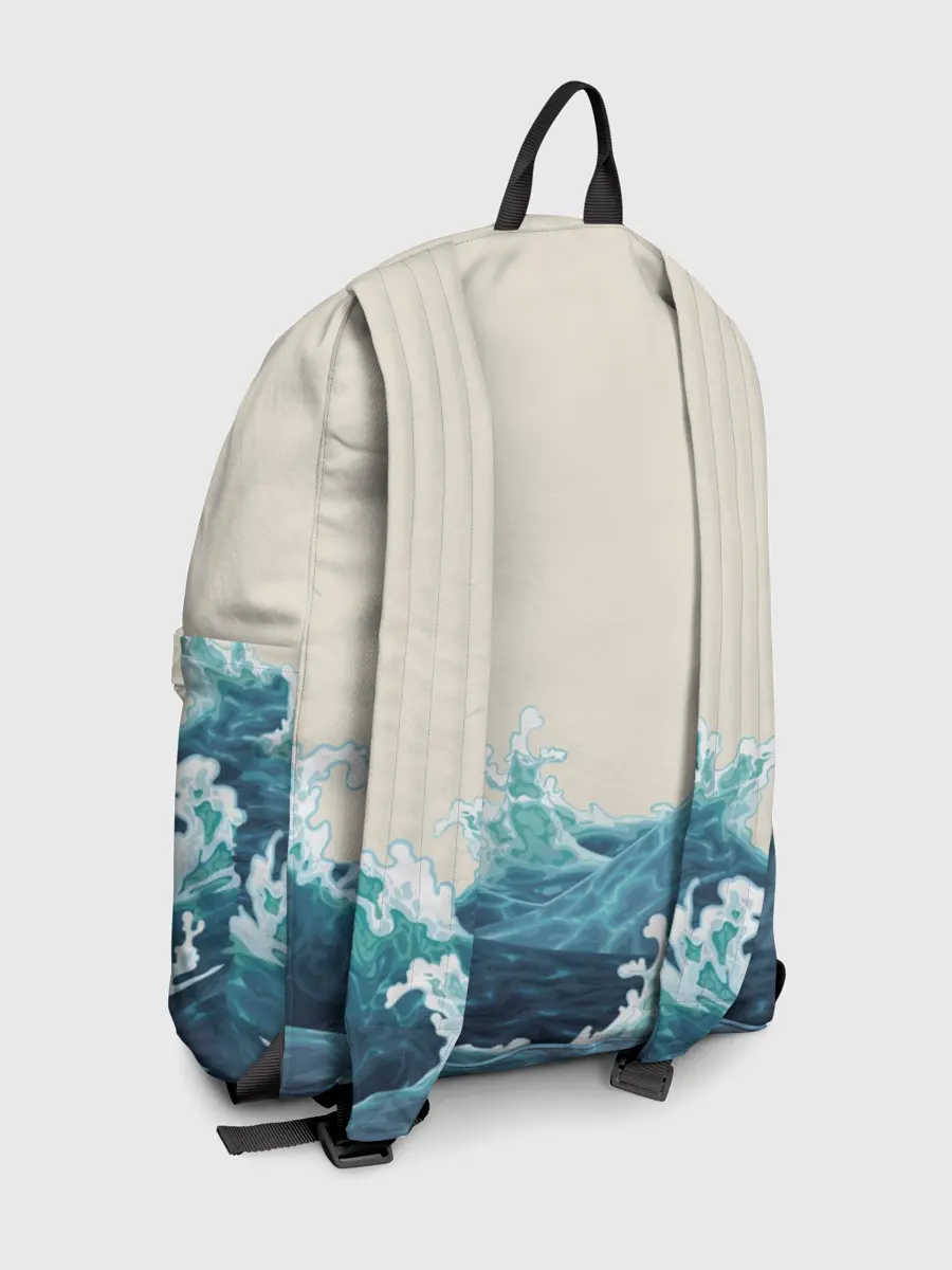 Рюкзак джинсовый / Японский Стиль Волны и Солнце