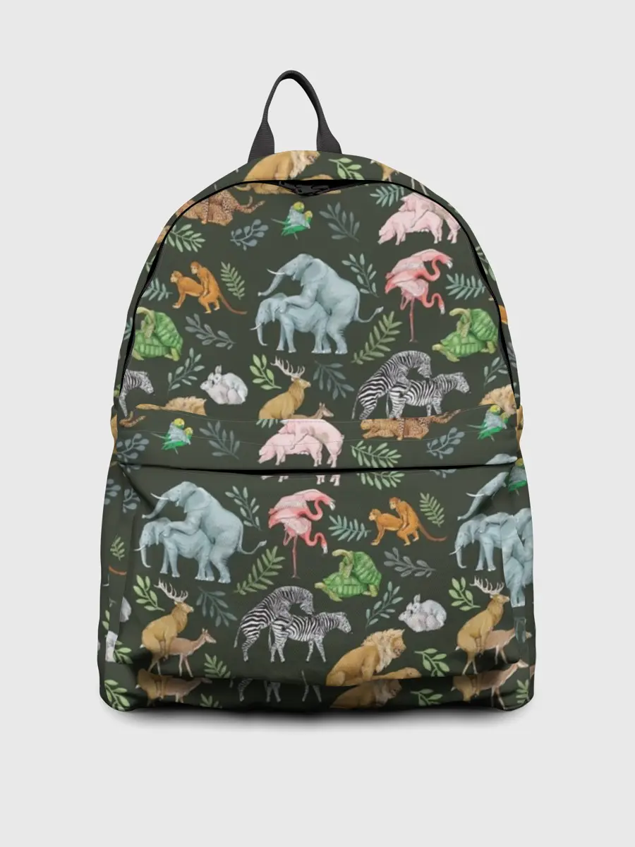 Рюкзак джинсовый / Дикие Звери Паттерн