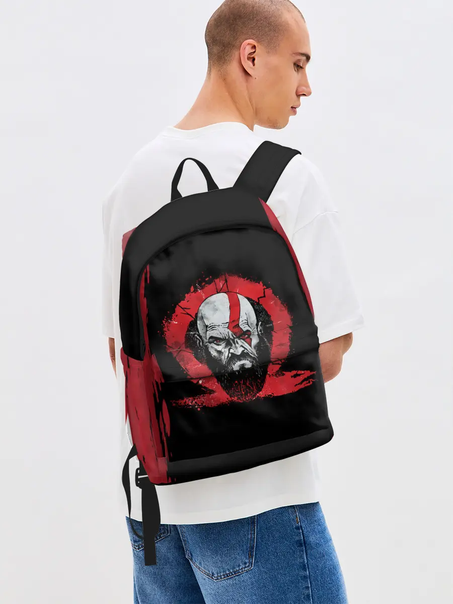 Рюкзак джинсовый / Брутальный Кратос | GOW