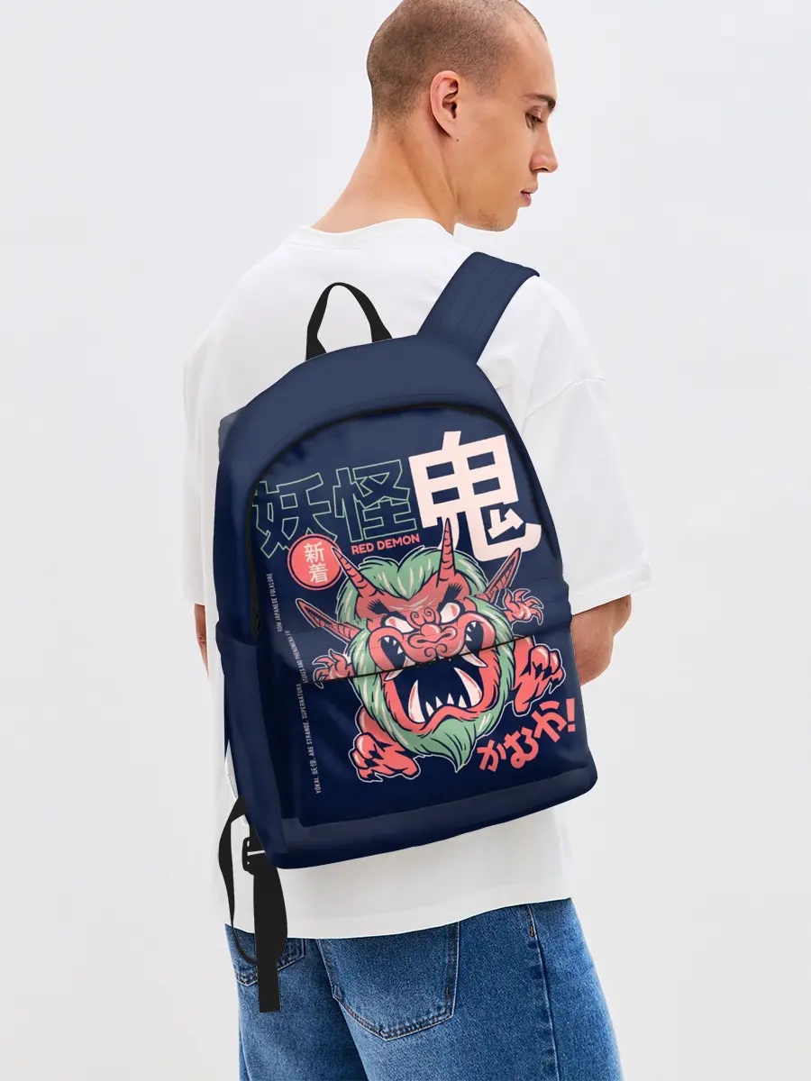 Рюкзак джинсовый / Anime Oni Demon Yokai