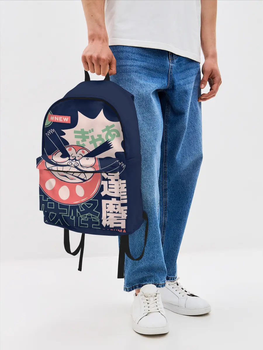 Рюкзак джинсовый / Anime Daruma Demon Yokai