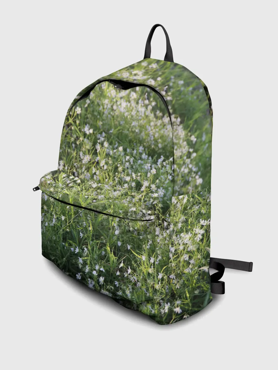 Рюкзак джинсовый / луг белых колокольциков