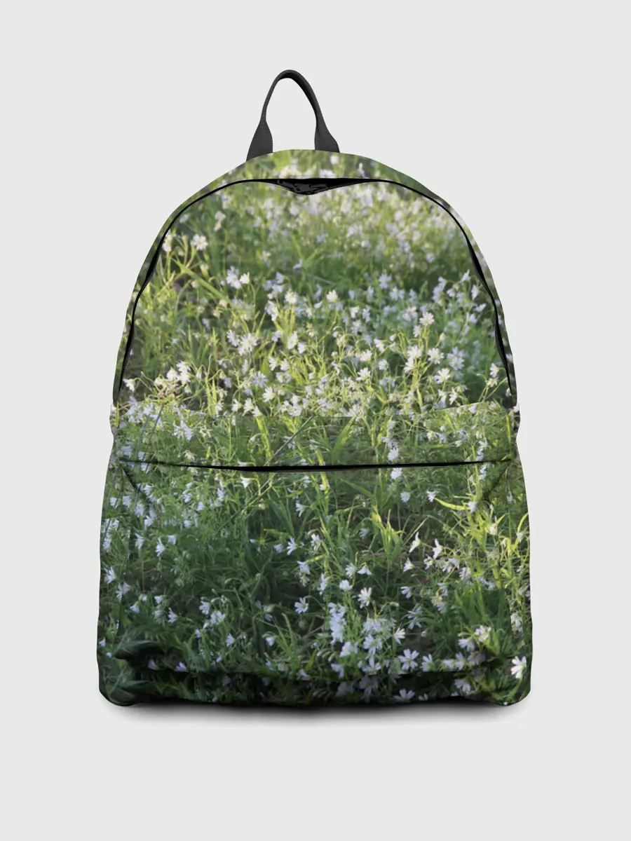 Рюкзак джинсовый / луг белых колокольциков