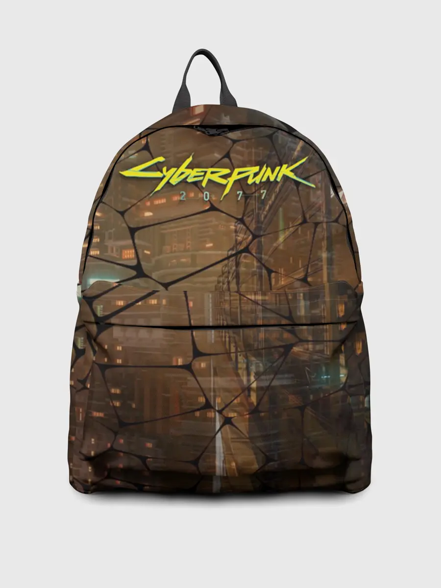 Рюкзак джинсовый / Киберпанк - Город в паутинке