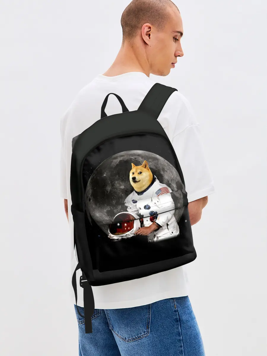 Рюкзак джинсовый / Доги Космонавт