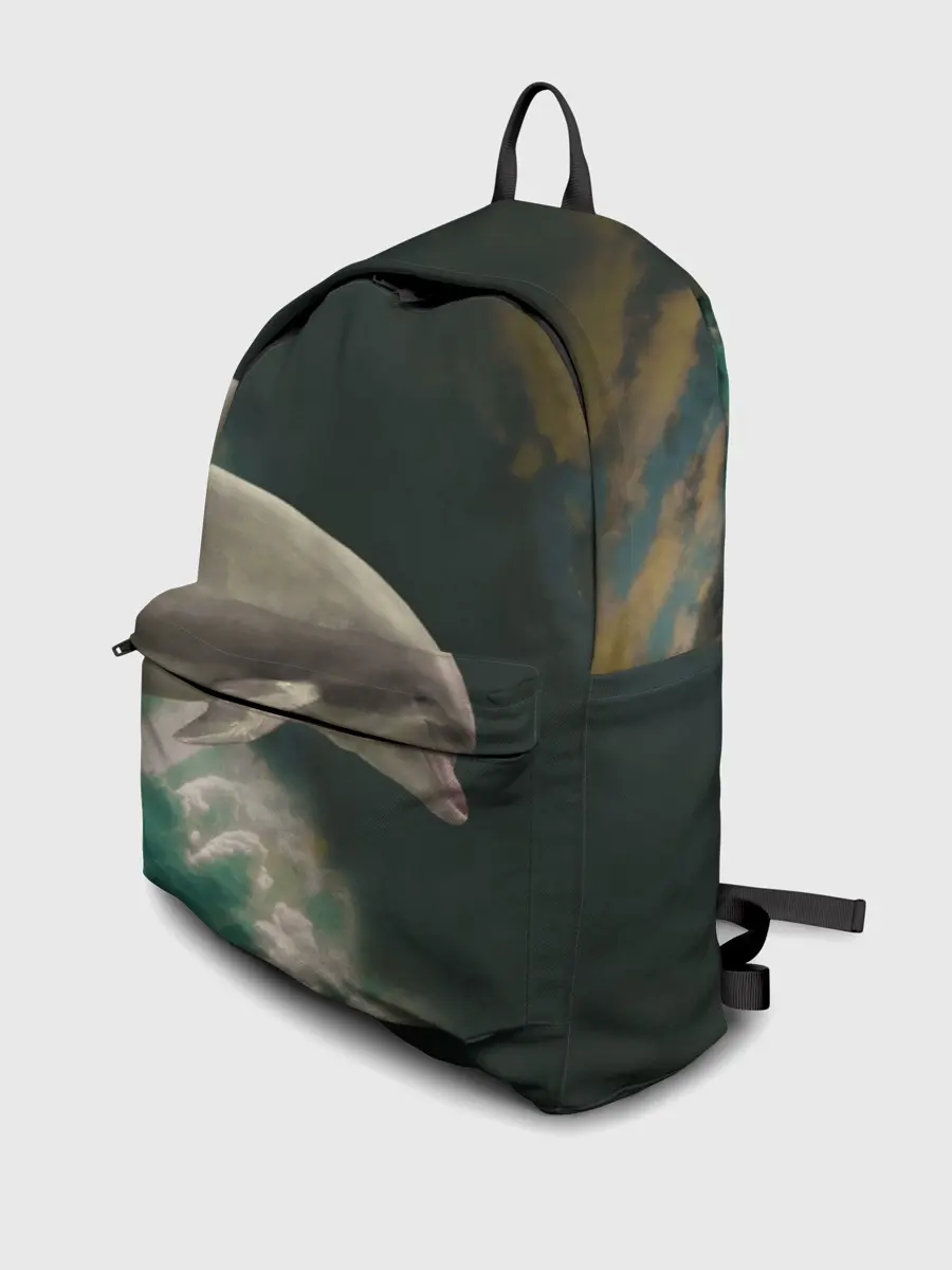 Рюкзак джинсовый / Дельфин в облаках