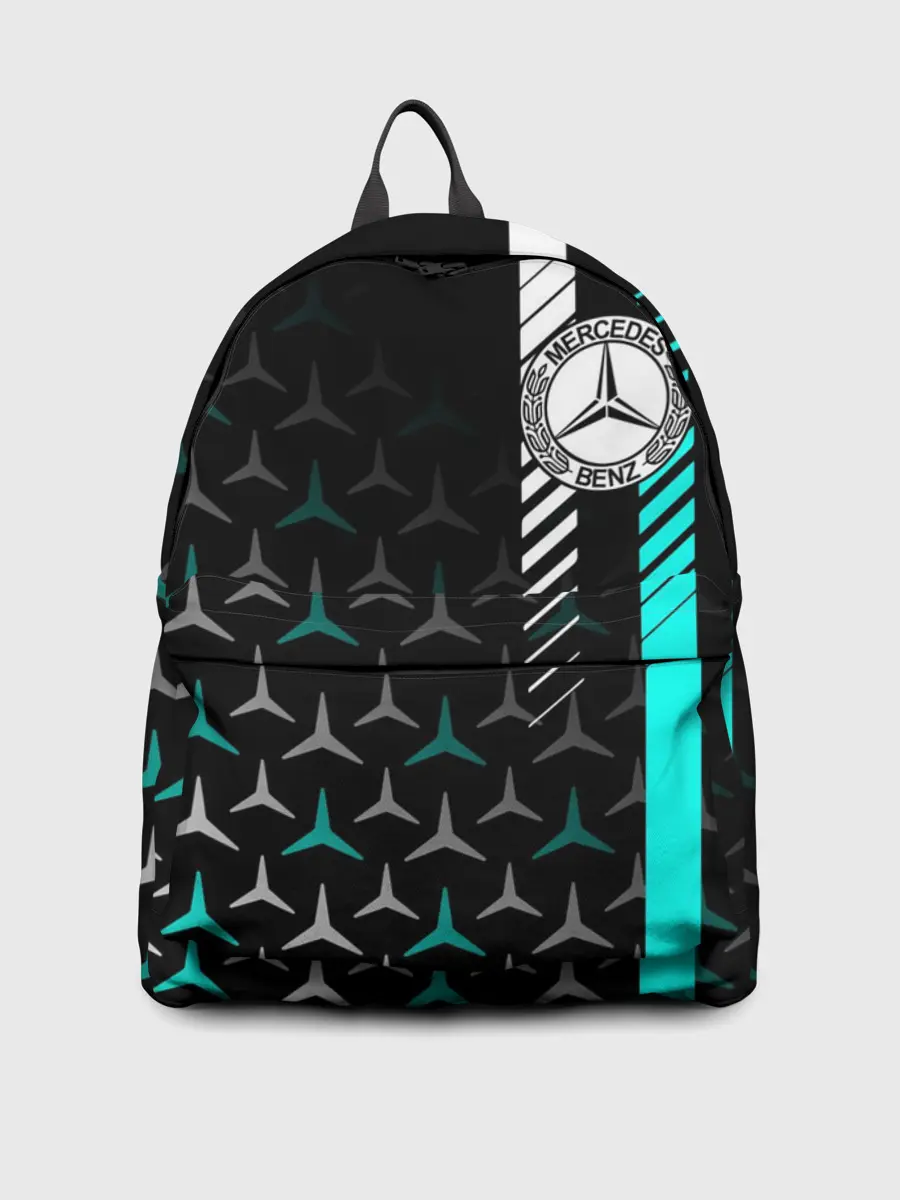 Рюкзак джинсовый / МЕРСЕДЕС / AQUA BLACK GRADIENT