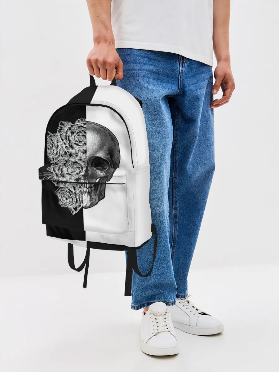 Рюкзак джинсовый / SkullRose Sketch