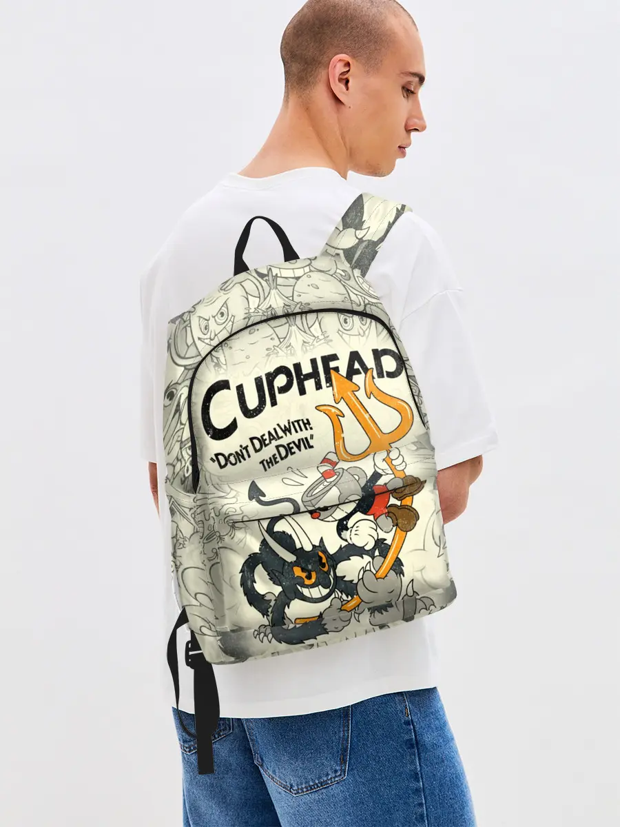Рюкзак джинсовый / Cuphead and Devil