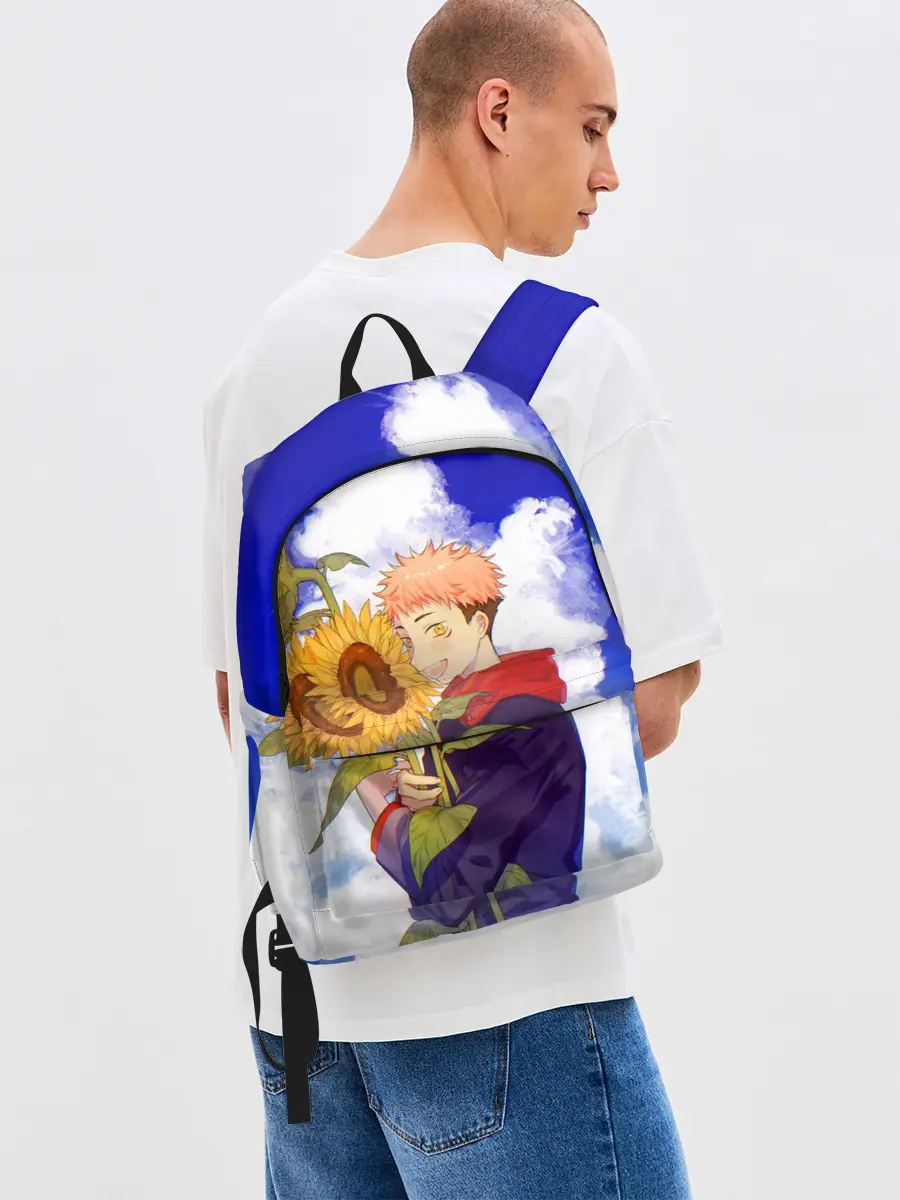 Рюкзак джинсовый / Магическая битва | Подсолнухи