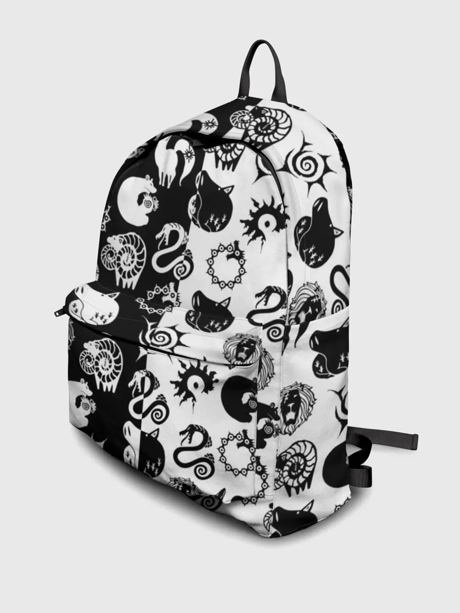 Рюкзак джинсовый / ЭМБЛЕМЫ 7 СМЕРТНЫХ ГРЕХОВ