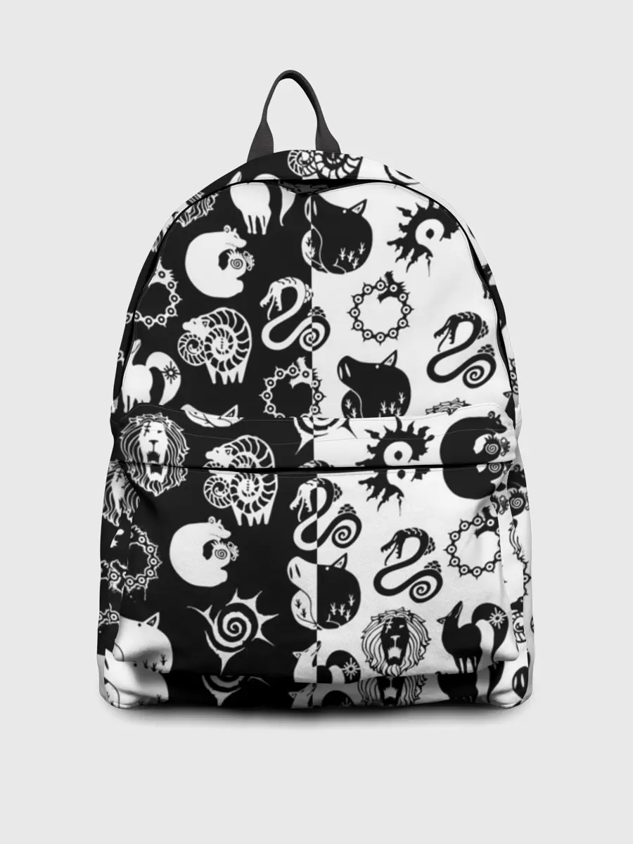 Рюкзак джинсовый / ЭМБЛЕМЫ 7 СМЕРТНЫХ ГРЕХОВ