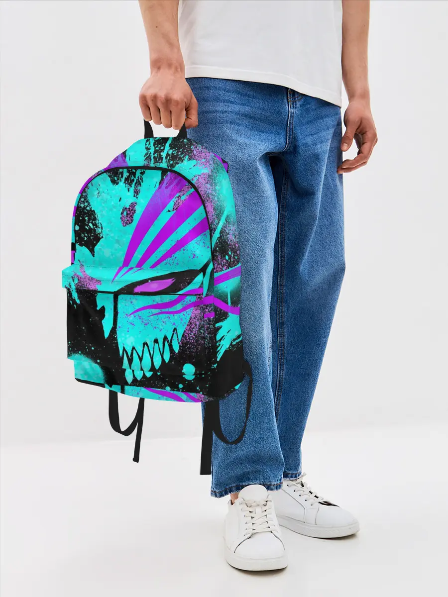 Рюкзак джинсовый / БЛИЧ МАСКА ПУСТОГО НЕОН