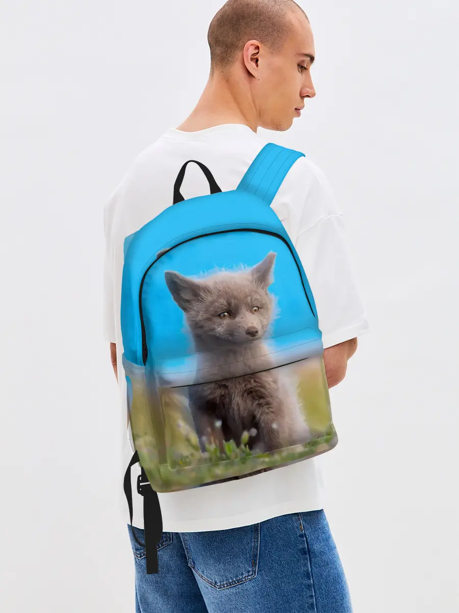 Рюкзак джинсовый / Смешной лисенок