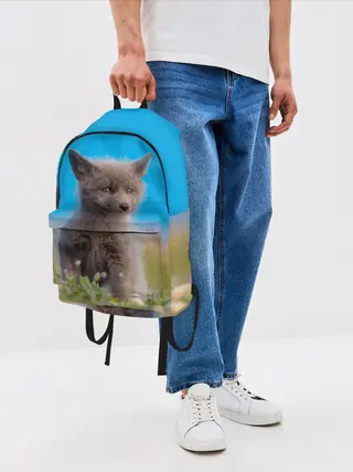 Рюкзак джинсовый / Смешной лисенок