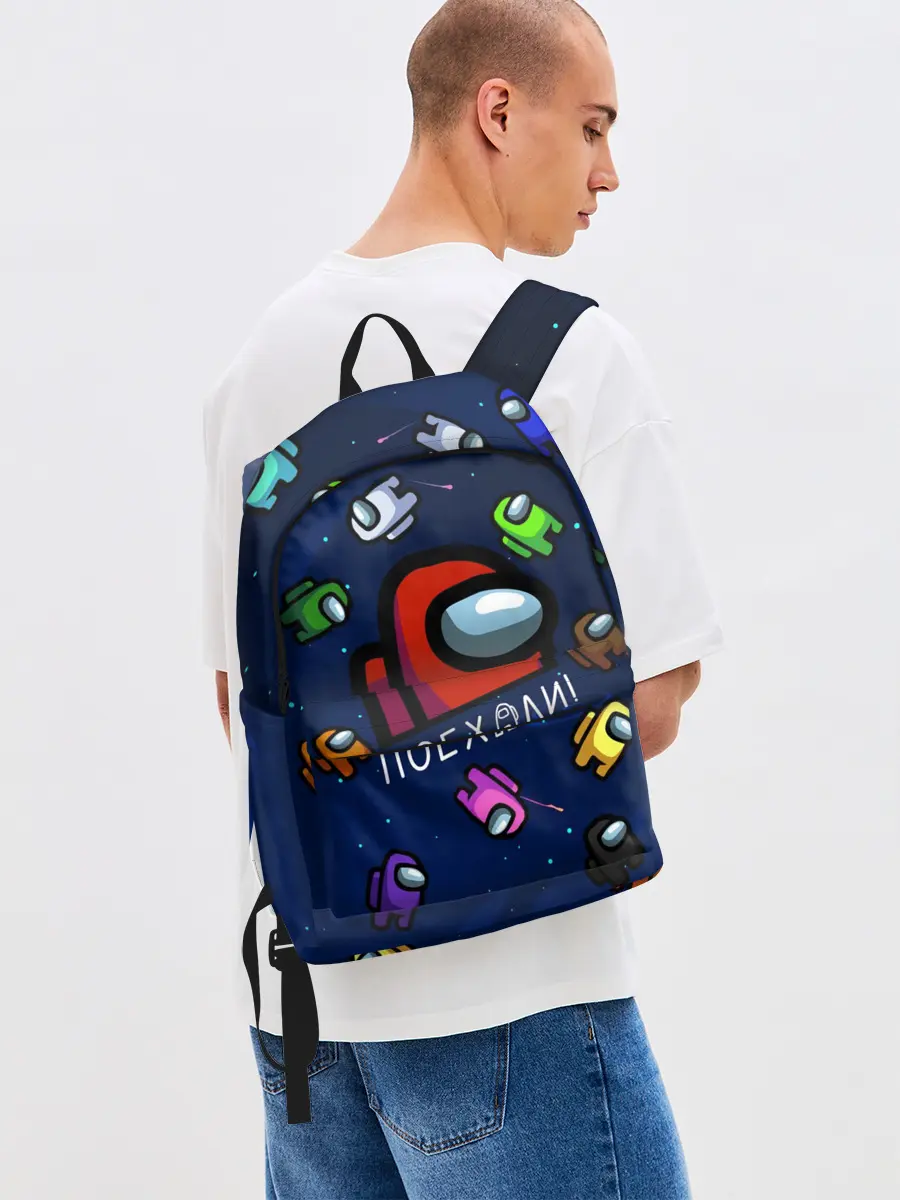 Рюкзак джинсовый / ПОЕХАЛИ АМОНГ АС | AMONG US