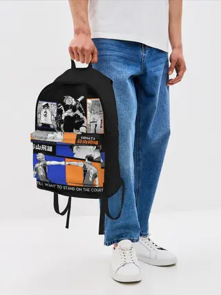 Рюкзак джинсовый / Хината и Кагеяма