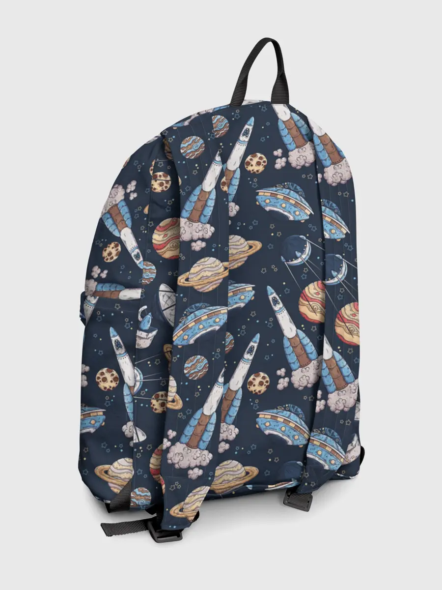 Рюкзак джинсовый / Корабли, планеты и спутники
