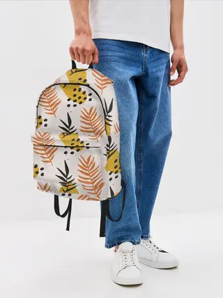 Рюкзак джинсовый / Абстрактные ветви - узор