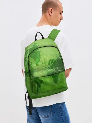 Рюкзак джинсовый / Карта мира