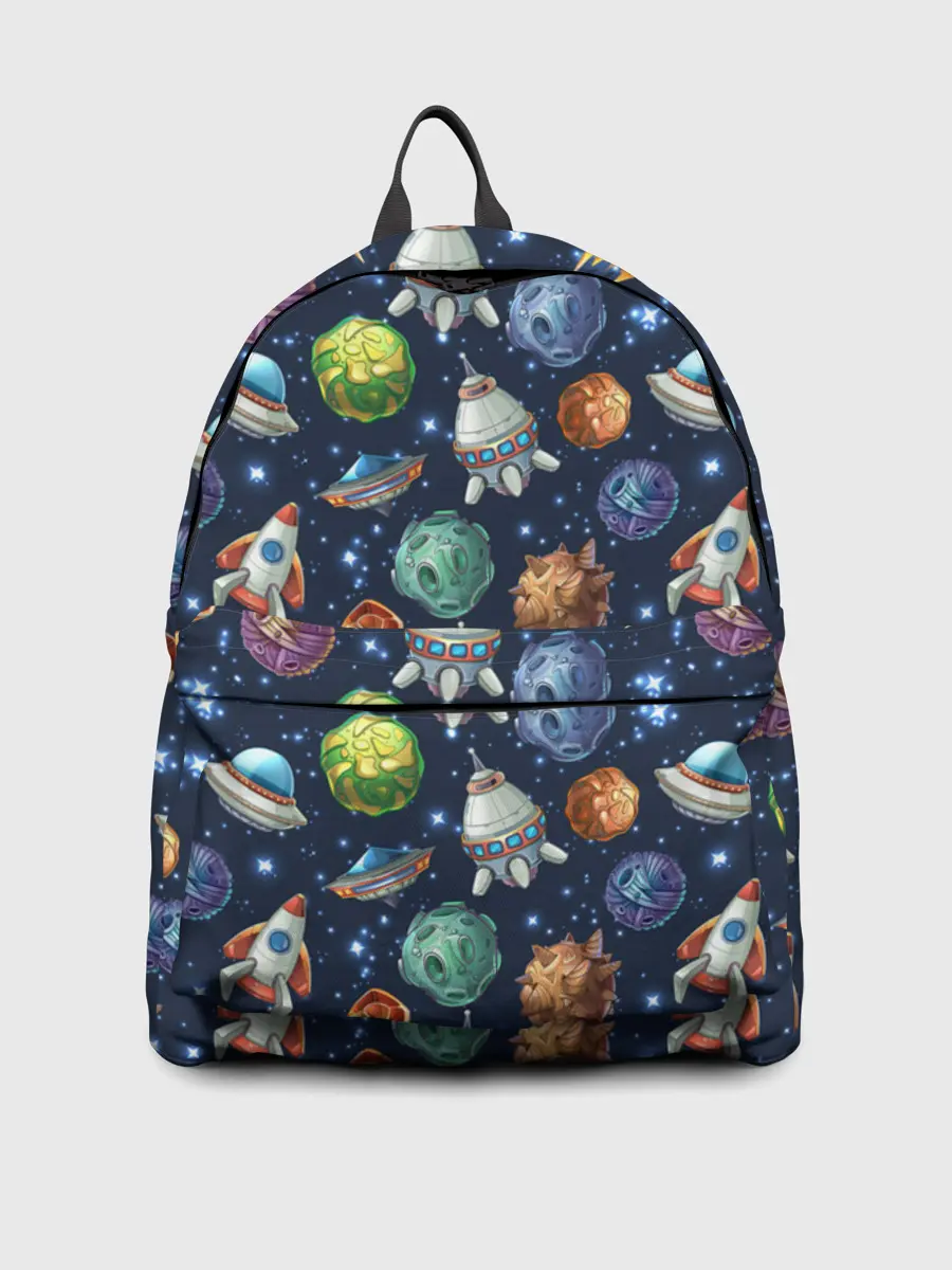 Рюкзак джинсовый / Мультяшные планеты