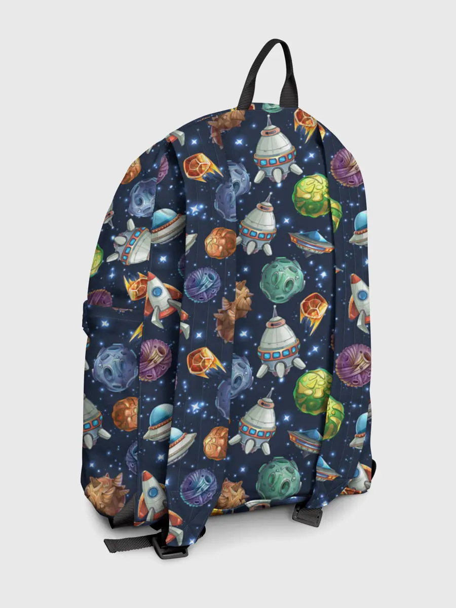 Рюкзак джинсовый / Мультяшные планеты