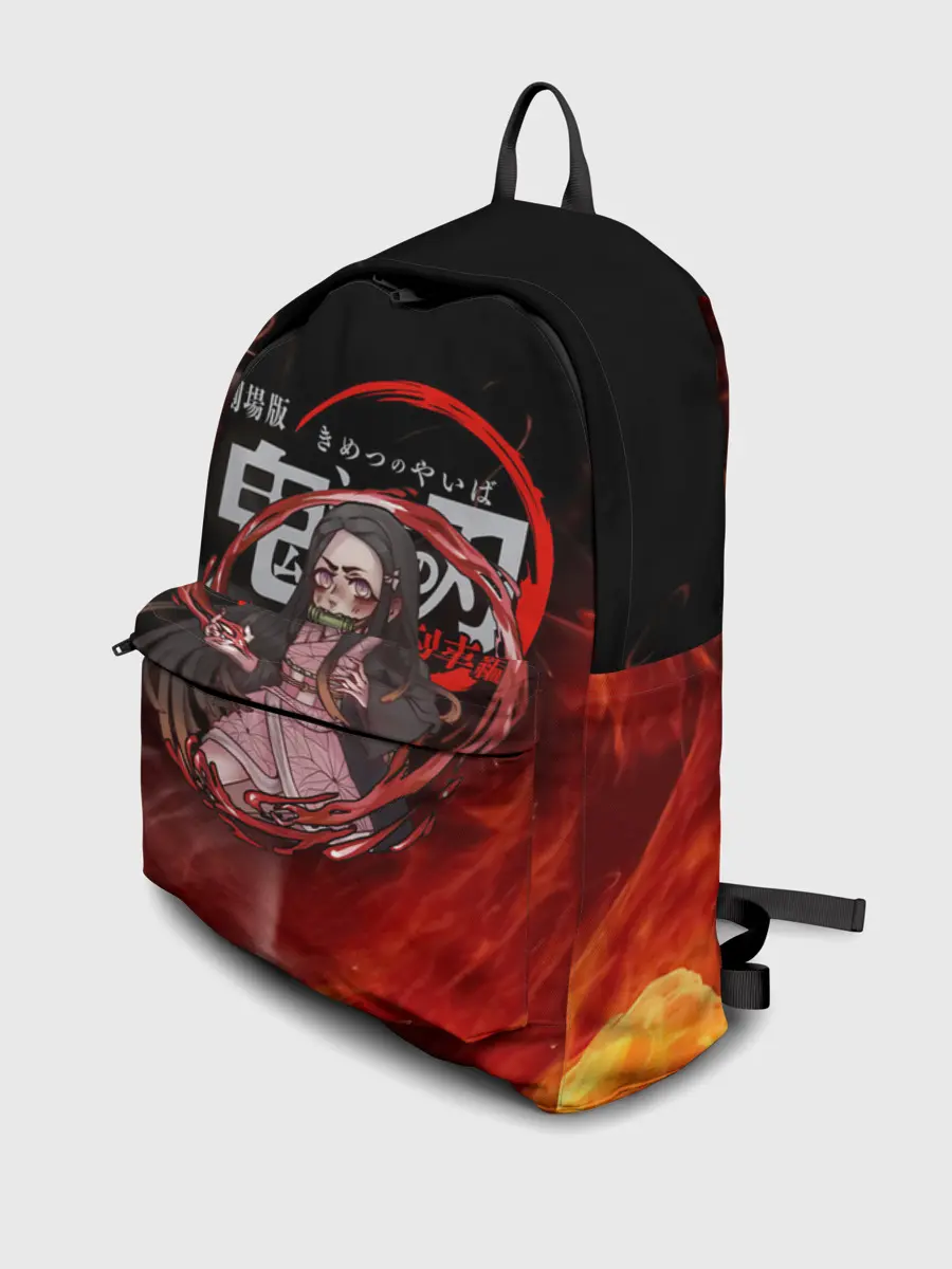 Рюкзак джинсовый / Незуко Камадо в огне