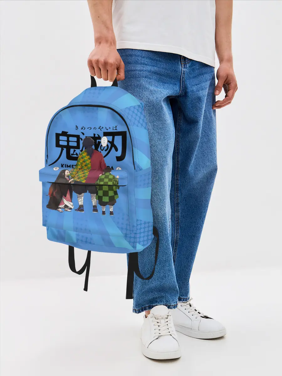 Рюкзак джинсовый / Незуко Гию и Танджиро