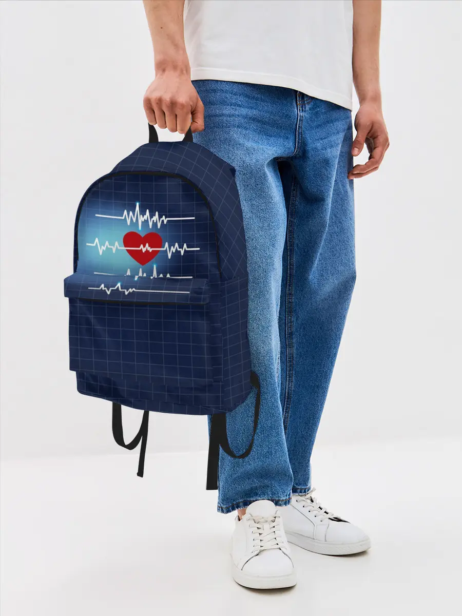 Рюкзак джинсовый / Ритм Сердца