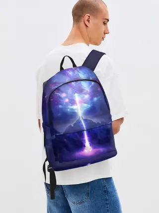 Рюкзак джинсовый / Яркий взрыв в космосе