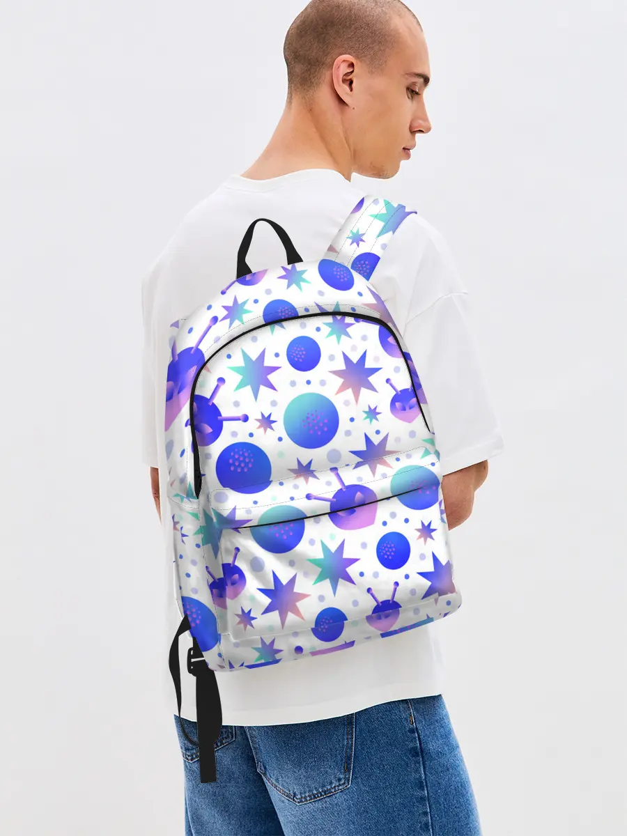 Рюкзак джинсовый / Яркая галактика