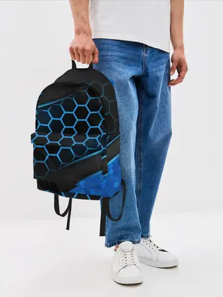 Рюкзак джинсовый / 3D luxury blue 3Д СОТЫ и плиты