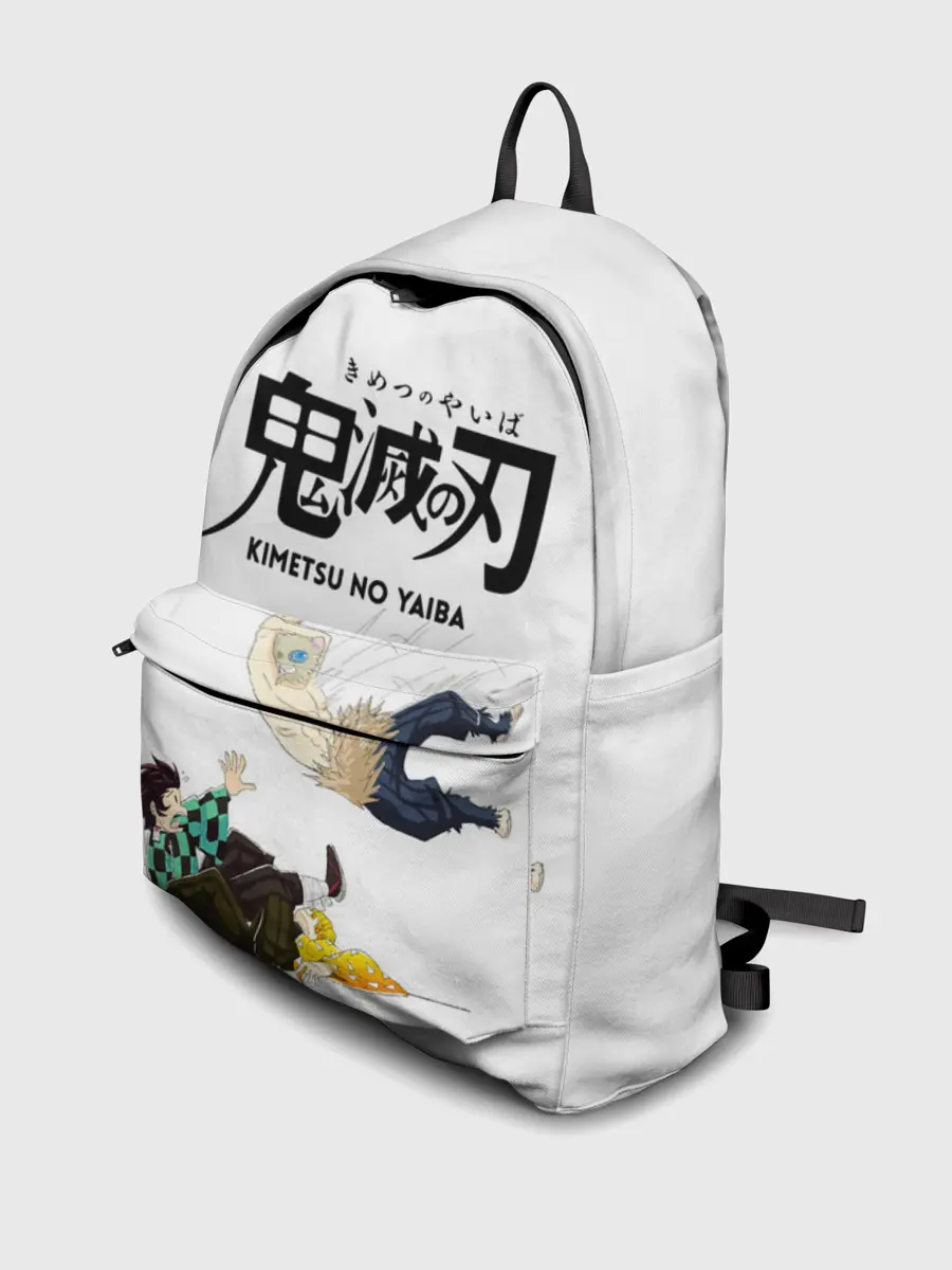 Рюкзак джинсовый / Драка Иноске Танджиро и Зеницу