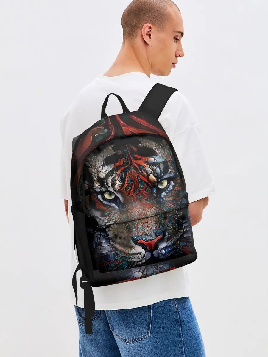 Рюкзак джинсовый / Цветной тигр