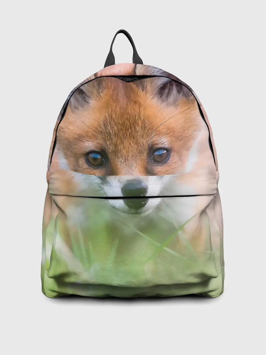 Рюкзак джинсовый / Лисенок в засаде