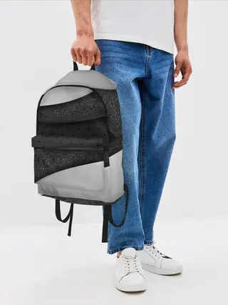 Рюкзак джинсовый / 3D luxury style silver black
