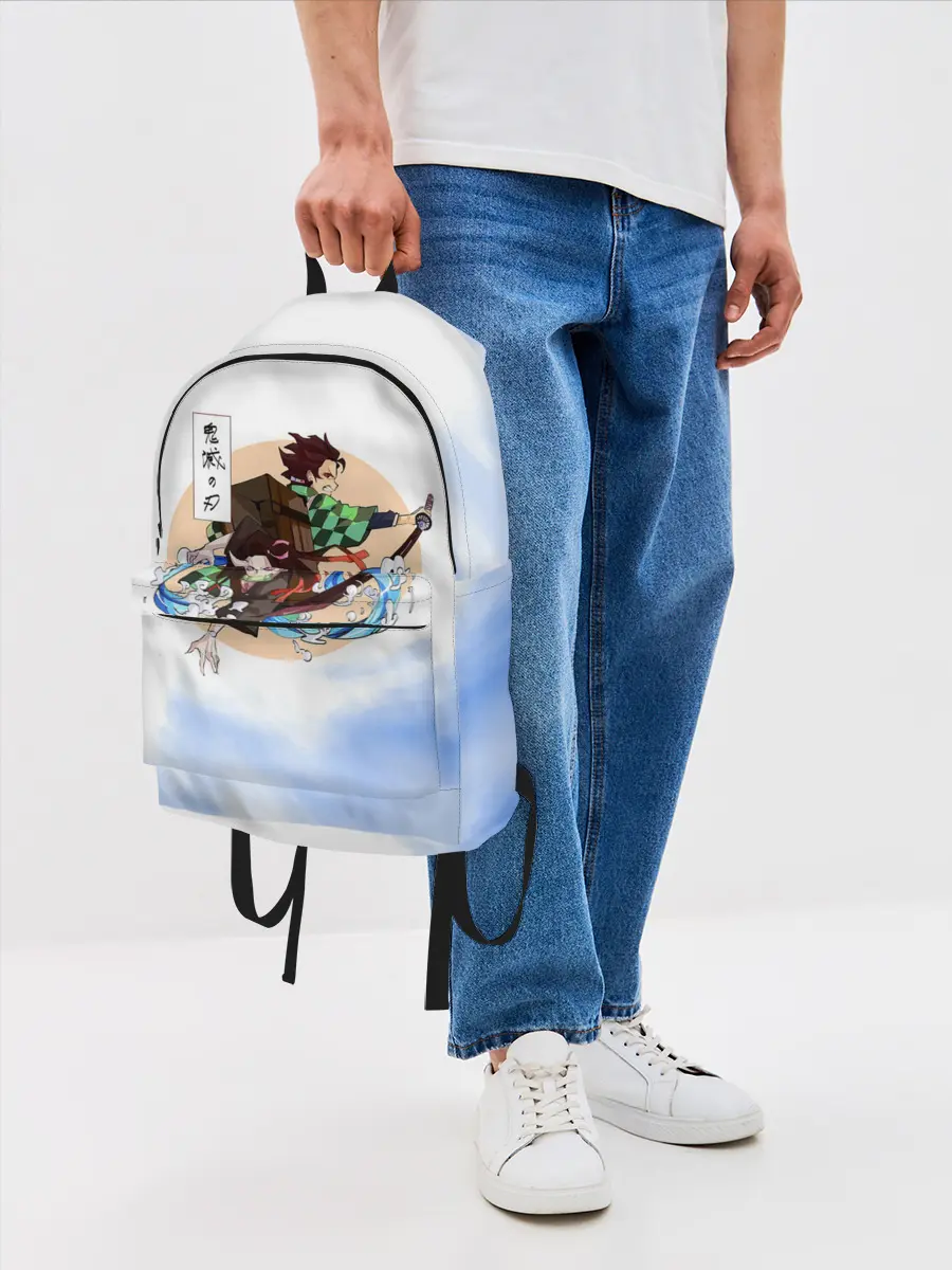 Рюкзак джинсовый / Танджиро и Незуко Камадо