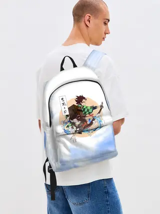 Рюкзак джинсовый / Танджиро и Незуко Камадо