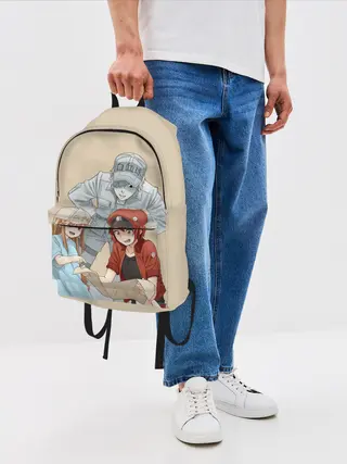 Рюкзак джинсовый / Клетки за работой