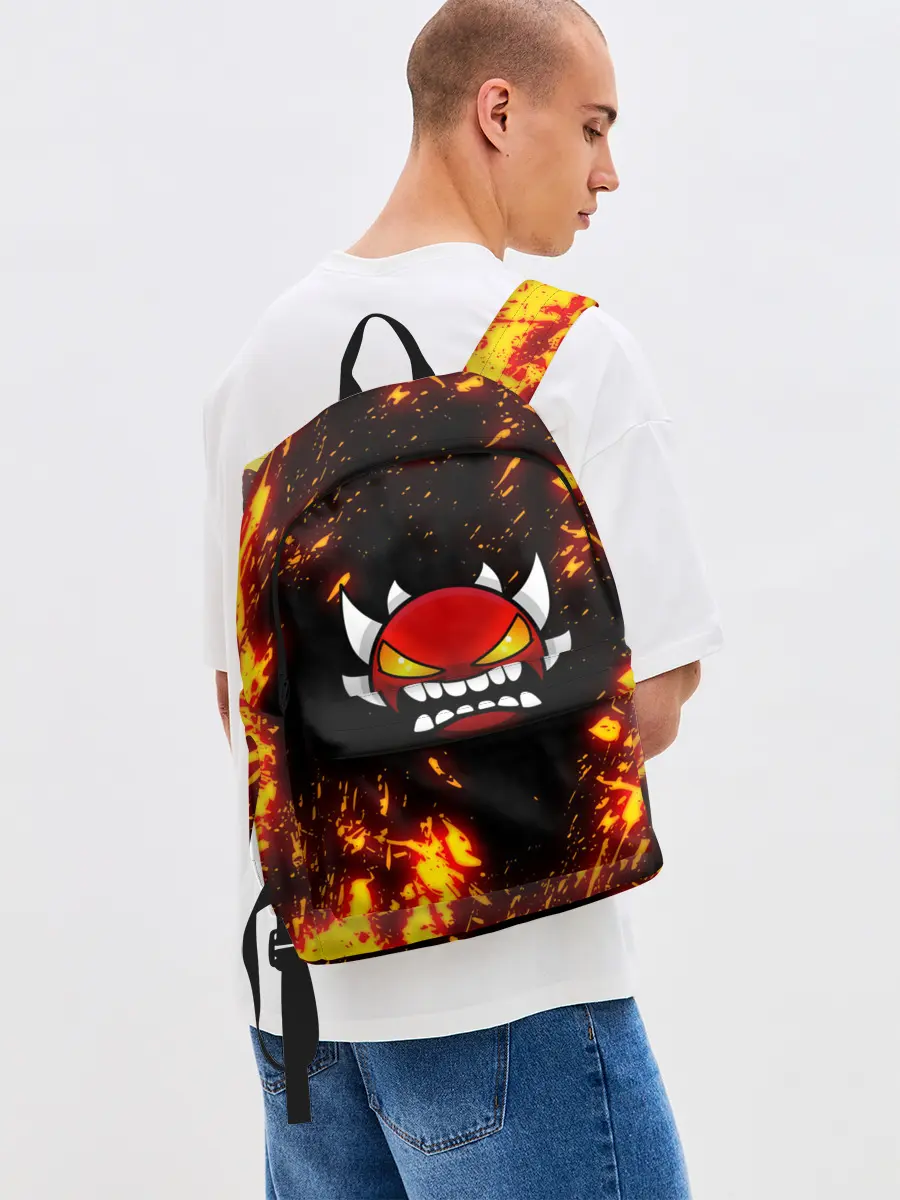 Рюкзак джинсовый / Geometry Dash | Demon