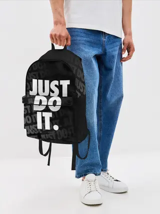 Рюкзак джинсовый / JUST DO IT / ПРОСТО СДЕЛАЙ ЭТО