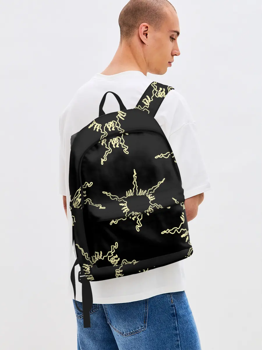 Рюкзак джинсовый / чёрное солнце